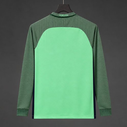 Retro 2016 Portugal Away Green Long Sleeve Jersey