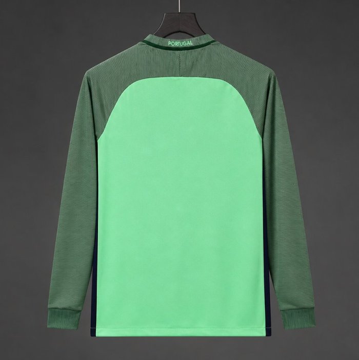 Retro 2016 Portugal Away Green Long Sleeve Jersey