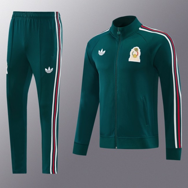 26/27 Mexico Dark Green Full Zipper Jacket + Long Pants