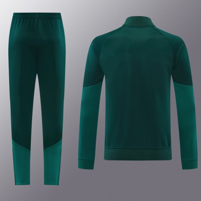 26/27 Real Madrid 02 Dark Green Full Zipper Jacket + Long Pants