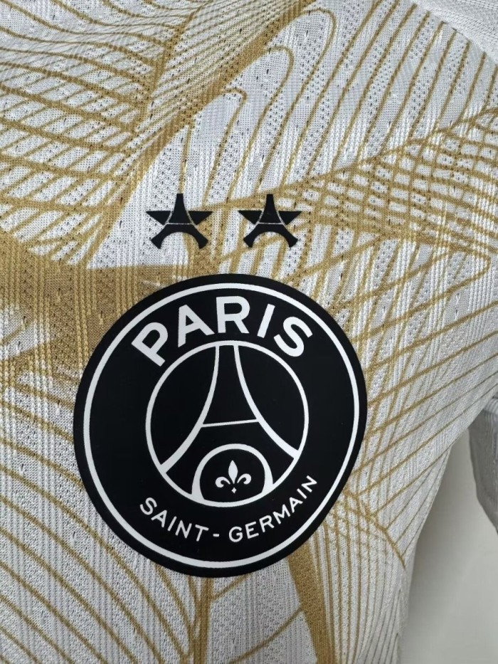 Player Version 26/27 PSG/Paris Saint-Germain Pre-Match White/Gold Jersey