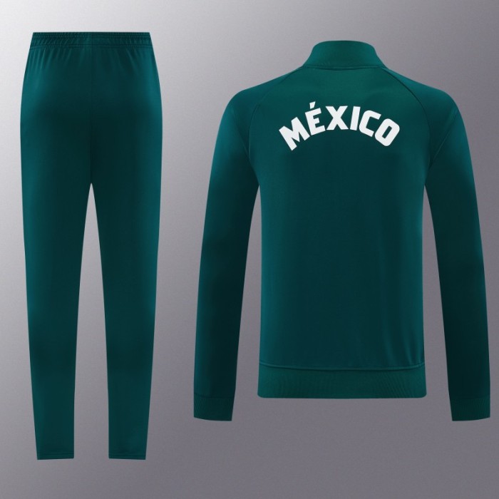 26/27 Mexico  Dark Green Full Zipper Jacket + Long Pants