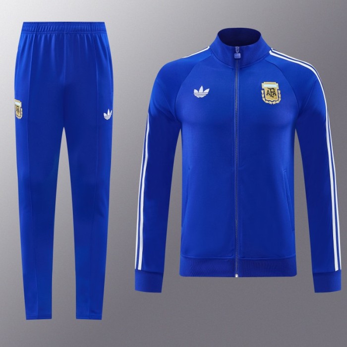 26/27 Argentina Colorful Blue Full Zipper Jacket + Long Pants