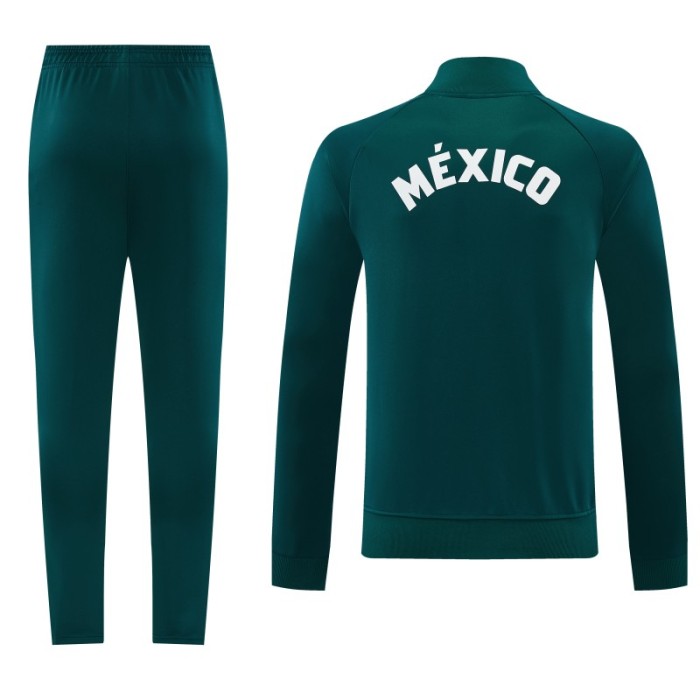 26/27 Mexico  Dark Green Full Zipper Jacket + Long Pants