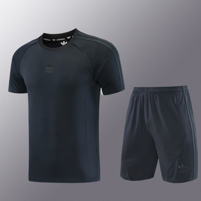 26/27 Adidas AD15 Dark Grey Short Sleeve+Soccer Shorts