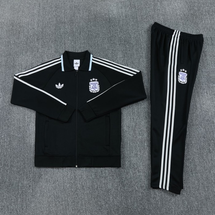 26/27 Argentina 06 Black Full Zipper Jacket + Long Pants