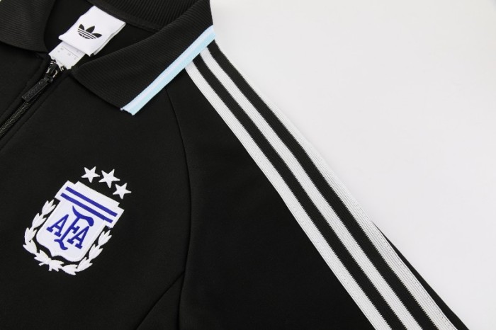 26/27 Argentina 06 Black Full Zipper Jacket + Long Pants