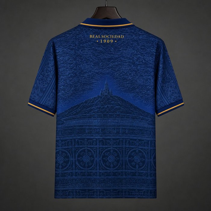 26/27 Real Sociedad  Polo Collar Navy Jersey