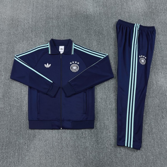 26/27 Germany  Navy Blue Full Zipper Jacket + Long Pants