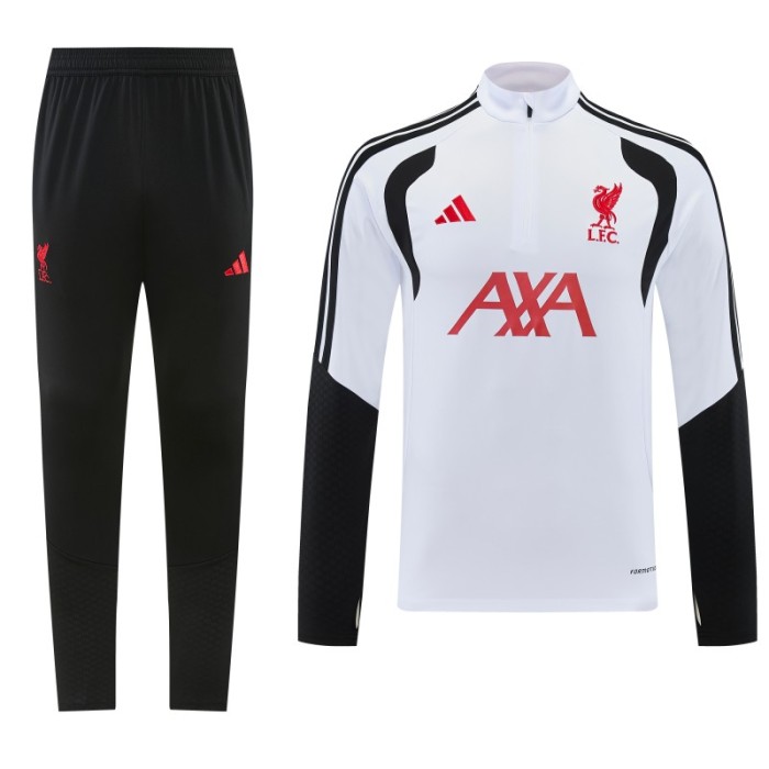26/27 Liverpool White Half Zipper Jacket Tracksuit + Long Pants