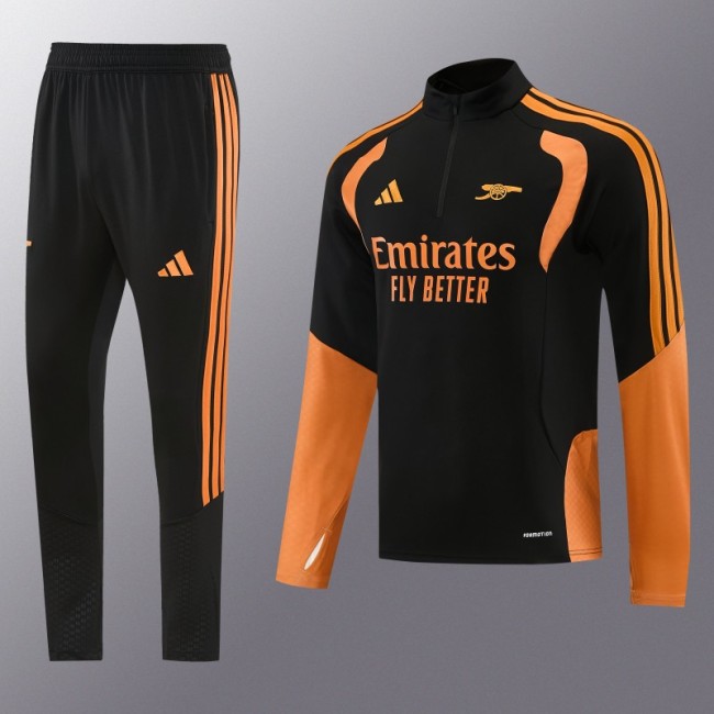 26/27 Arsenal Black Half Zipper Jacket Tracksuit + Long Pants