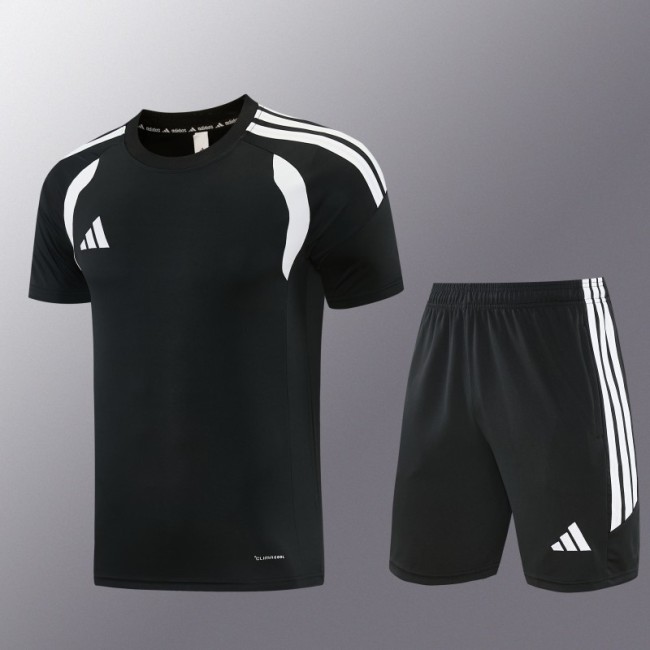 26/27 Adidas 14 Black Short Sleeve+Soccer Shorts