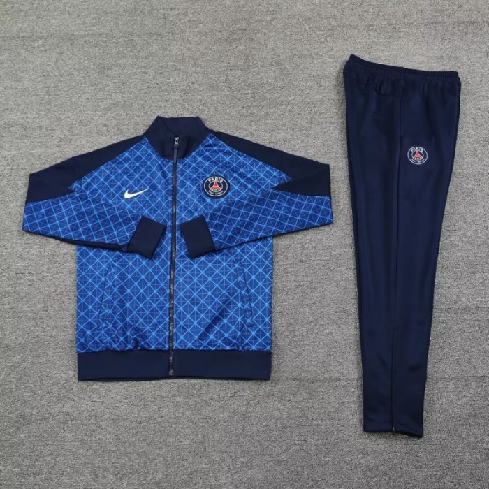 24/25 Paris Saint-Germain  Blue Full Zipper Jacket Tracksuit + Long Pants