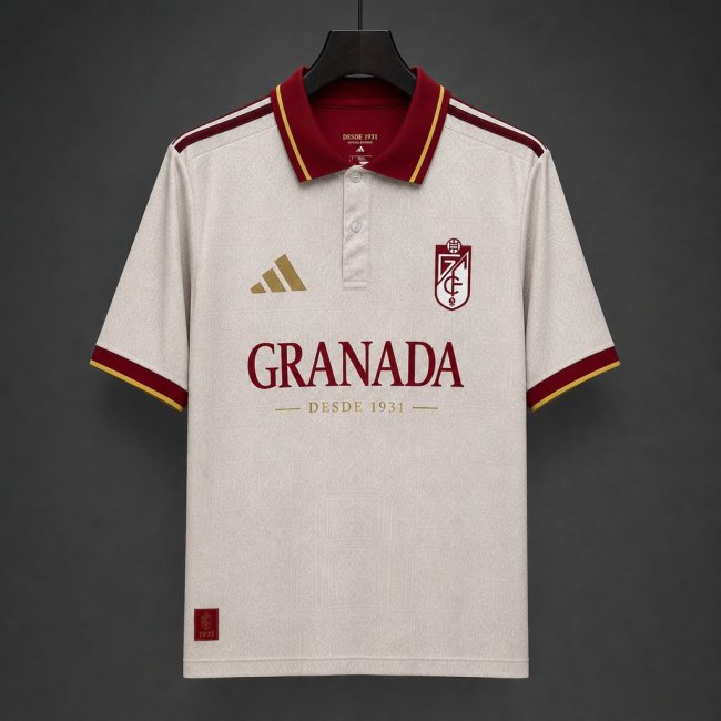 26/27 Granada CF 95th Anniversary Special Edition Off White Polo Jersey