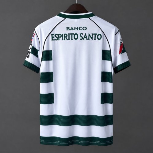 Retro 01/03 Sporting CP Lisbon Home White and Green  Jersey