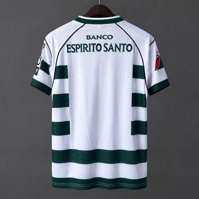 Retro 01/03 Sporting CP Lisbon Home White and Green  Jersey