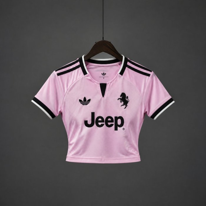 26/27 Juventus Away Pink Women Crop Jersey