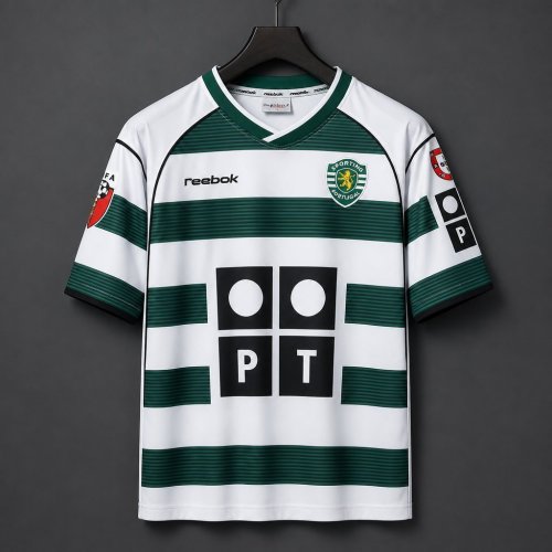 Retro 01/03 Sporting CP Lisbon Home White and Green  Jersey