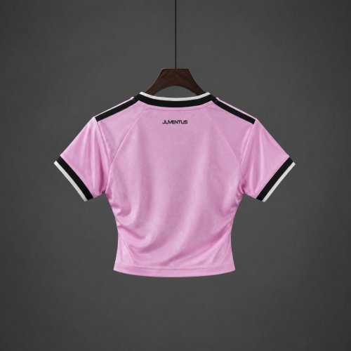 26/27 Juventus Away Pink Women Crop Jersey
