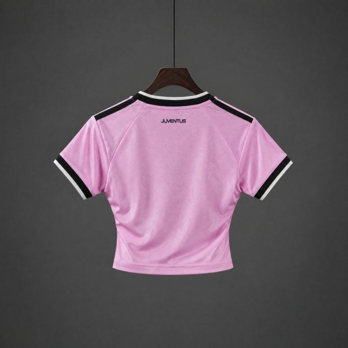 26/27 Juventus Away Pink Women Crop Jersey
