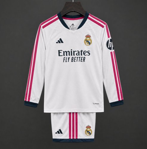 26/27 Kids Real Madrid Home Long Sleeve Jersey