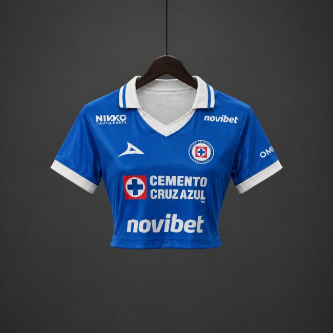 26/27 Cruz Azul Home Blue Women Crop Jersey