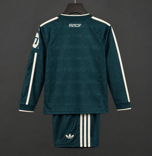 26/27 Kids Real Madrid Away Dark Green Long Sleeve Jersey