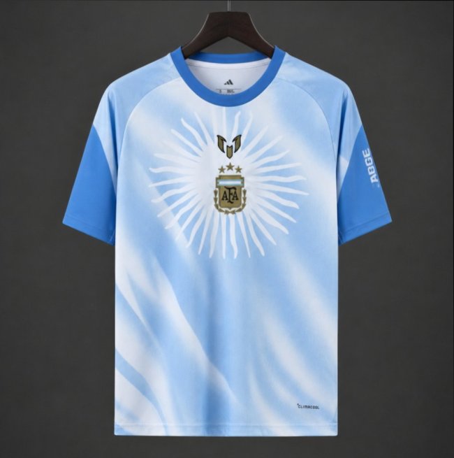 2026 Argentina Pre-Match Light Blue Messi Farewell Jersey