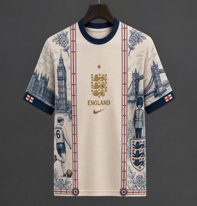2026 England Special Edition Vintage London Skyline Jersey