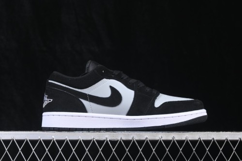 Air Jordan 1 Low Black Grey Retro Cultural Basketball Shoes - 553558-048