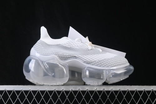Grounds Moopie Fabric Round Toe Big Bubble Platform Sneakers White Gray - FYD4