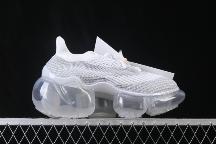 Grounds Moopie Fabric Round Toe Big Bubble Platform Sneakers White Gray - FYD4
