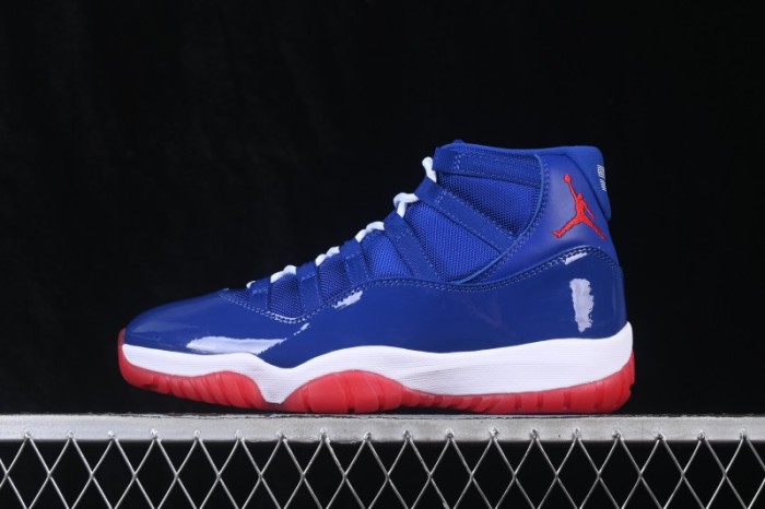 Air Jordan 11 Retro High-Top Basketball Shoes in Blue and Orange - CT8012-114