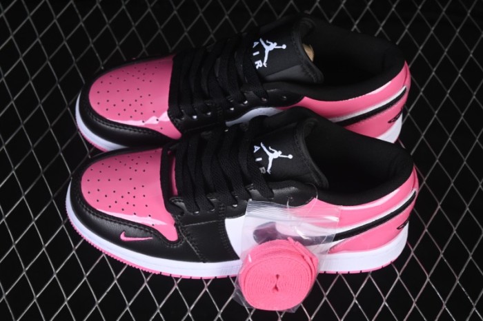 Air Jordan 1 Low Patent Leather Black Pink Low-Top Retro Cultural Basketball Shoes - IV2446-684