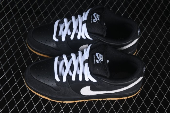 Nike SB Dunk Low Black Gum Light Brown Leather Skate Shoes - HF3704-003
