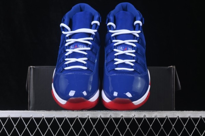 Air Jordan 11 Retro High-Top Basketball Shoes in Blue and Orange - CT8012-114