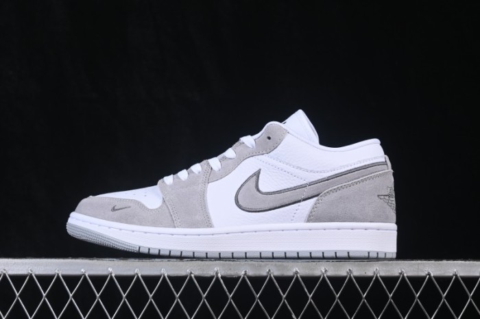 Nike Air Jordan 1 Low AJ1 Embroidered White Grey Low-Top Retro Cultural Basketball Shoes - IX3959-100