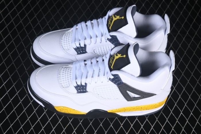 Nike Air Jordan 4 Retro  Tour Yellow  White Yellow Basketball Shoes - IO2463-102