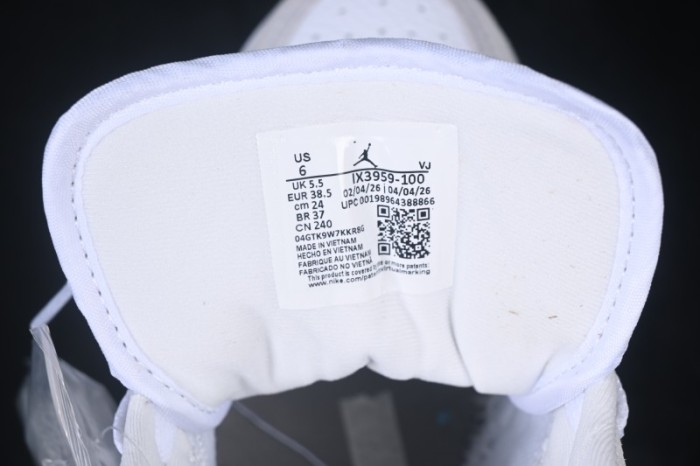 Nike Air Jordan 1 Low AJ1 Embroidered White Grey Low-Top Retro Cultural Basketball Shoes - IX3959-100