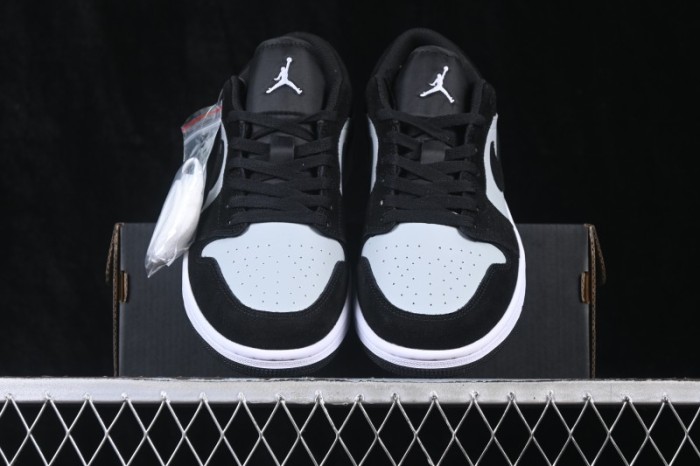 Air Jordan 1 Low Black Grey Retro Cultural Basketball Shoes - 553558-048