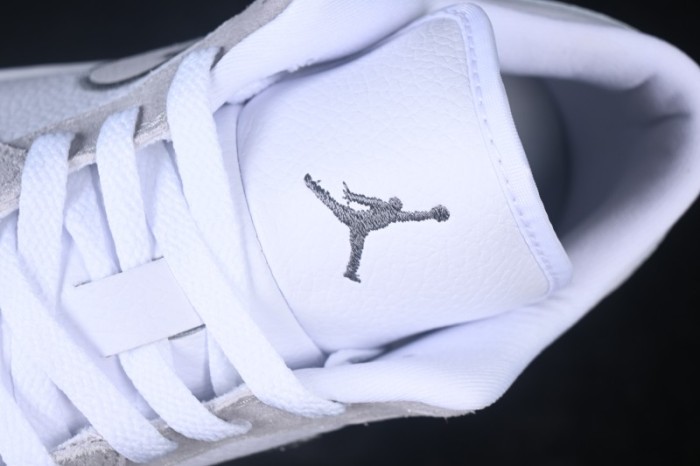 Nike Air Jordan 1 Low AJ1 Embroidered White Grey Low-Top Retro Cultural Basketball Shoes - IX3959-100