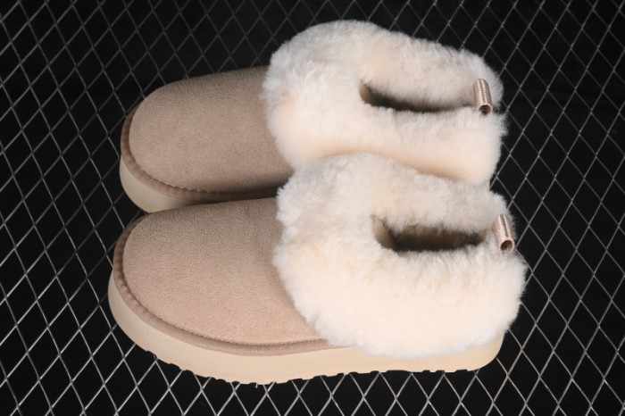 UGG Tazzelle Ankle Platform Snow Boots with Cow Split Leather and Fleece Lining - AJD4