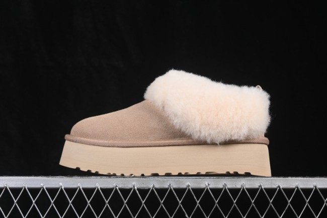 UGG Tazzelle Ankle Platform Snow Boots with Cow Split Leather and Fleece Lining - AJD4
