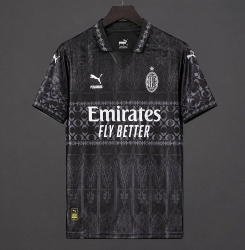 Retro 23/24 AC Milan x PLEASURES Fourth Black Jersey