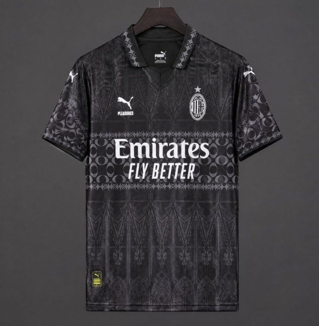 Retro 23/24 AC Milan x PLEASURES Fourth Black Jersey