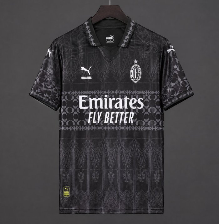 Retro 23/24 AC Milan x PLEASURES Fourth Black Jersey
