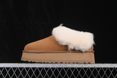 UGG Tazzelle Cow Split Leather Fleece-Lined Comfortable Platform Ankle Snow Boots - AJD4