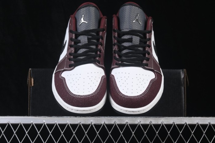Nike Air Jordan 1 Low Retro Cultural Basketball Shoes Maroon White Grey - IZ5846-101