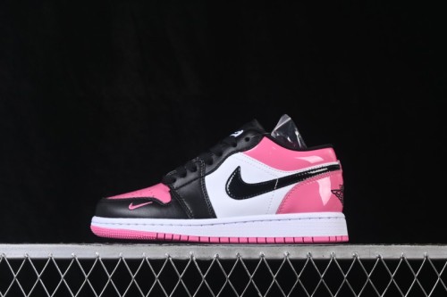 Air Jordan 1 Low Patent Leather Black Pink Low-Top Retro Cultural Basketball Shoes - IV2446-684