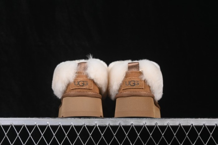 UGG Tazzelle Cow Split Leather Fleece-Lined Comfortable Platform Ankle Snow Boots - AJD4